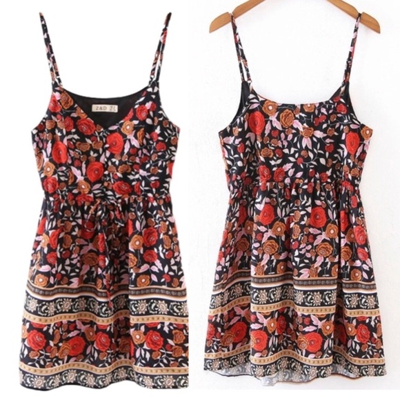 Spanish Rose Mini Boho Style Dress - Picture 6 of 8